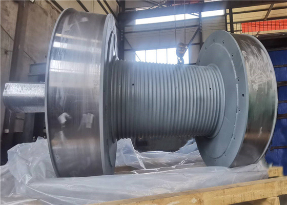 Steel Galvanized Rope Winch Drum With Lebus Grooves For Oofsore ISO BV CE Certified