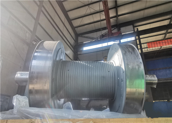 Steel Galvanized Rope Winch Drum With Lebus Grooves For Oofsore ISO BV CE Certified
