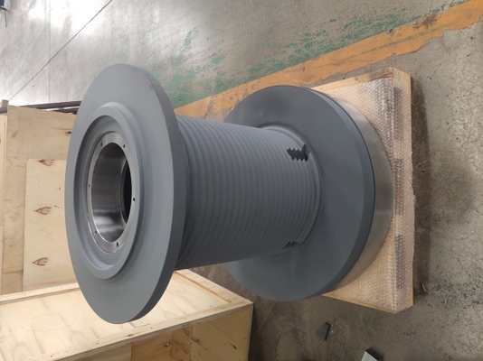 CNC Machined Galvanized Steel Rope Winching Drum With Drawing